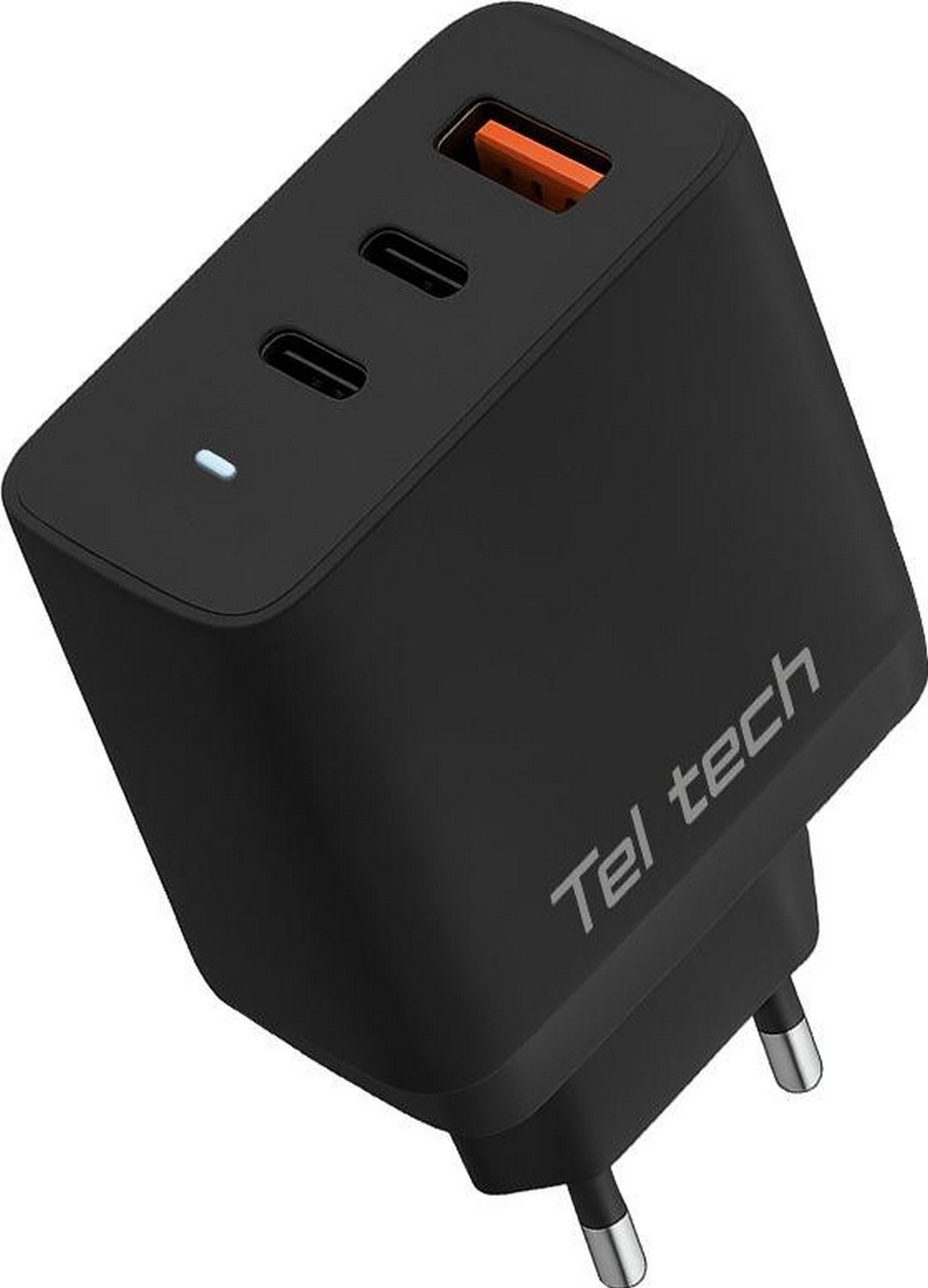 Teltech ładowarka sieciowa GaN USB / 2x Typ-C 65W czarnyTCH-07