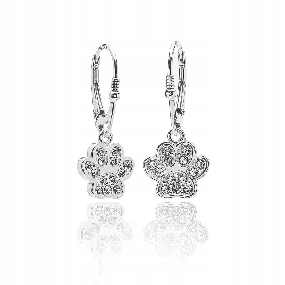 Kolczyki łapki Swarovski Elements srebrne