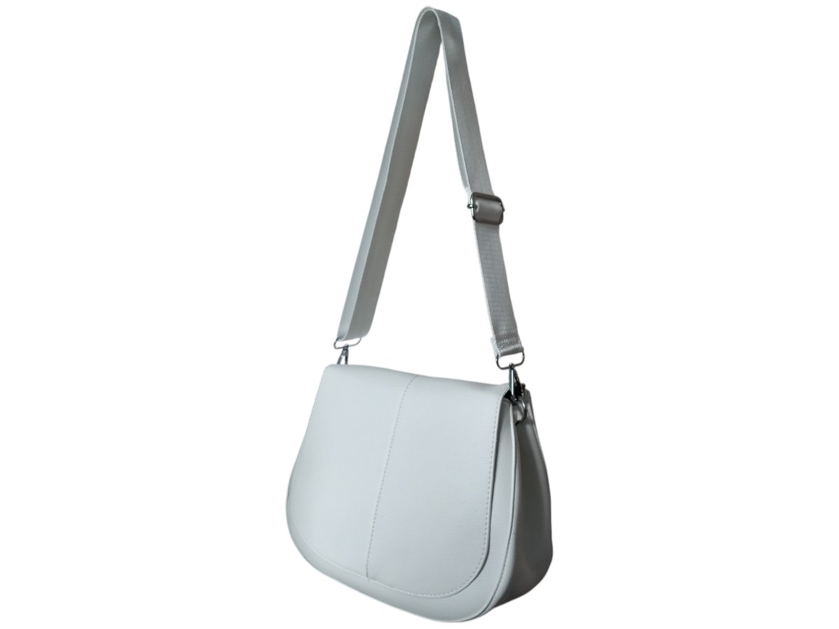 Torebka Damska, Mała Listonoszka Na Ramię Biała, Miejska