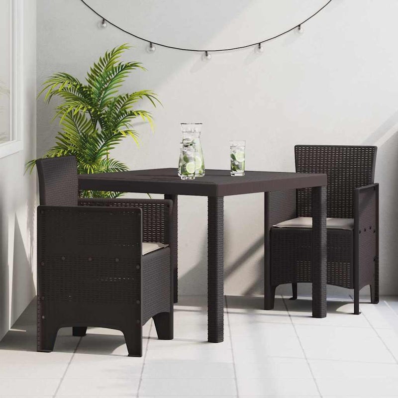 Zestaw Mebli Ogrodowych Brązowy Rattan Stolik Krzesła Meble Ogrodowe Do Restauracji Ogrodu