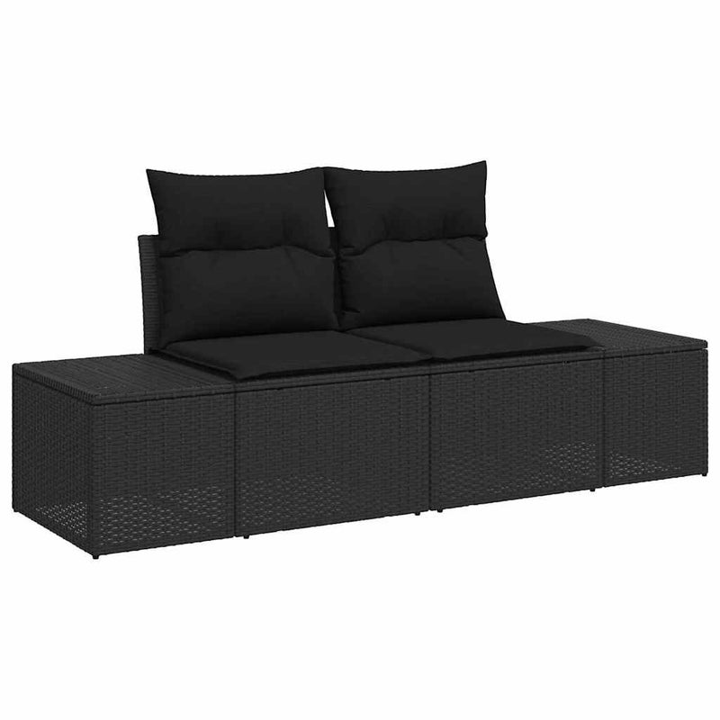 Meble Ogrodowe Czarny Polirattan Komplet Wypoczynkowy Zestaw Mebli Ogrodowych Na Taras Balkon Ogród