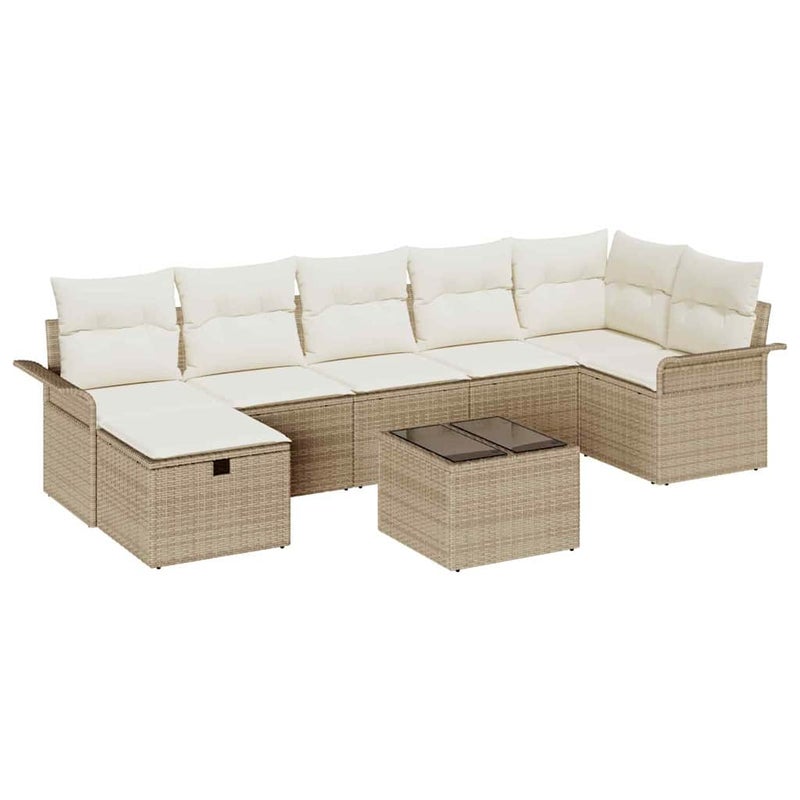 Zestaw Mebli Ogrodowych Komplet Wypoczynkowy Beżowy Polirattan Meble Ogrodowe Na Taras Balkon Ogród