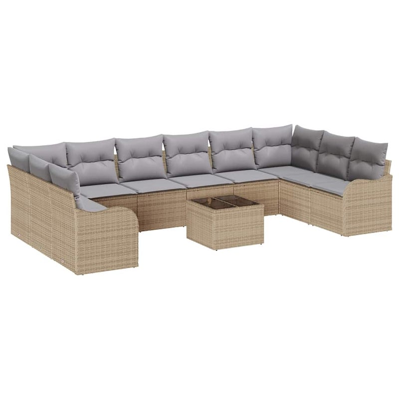 Zestaw Mebli Ogrodowych Komplet Wypoczynkowy Beżowy Polirattan Meble Ogrodowe Na Taras Balkon Ogród
