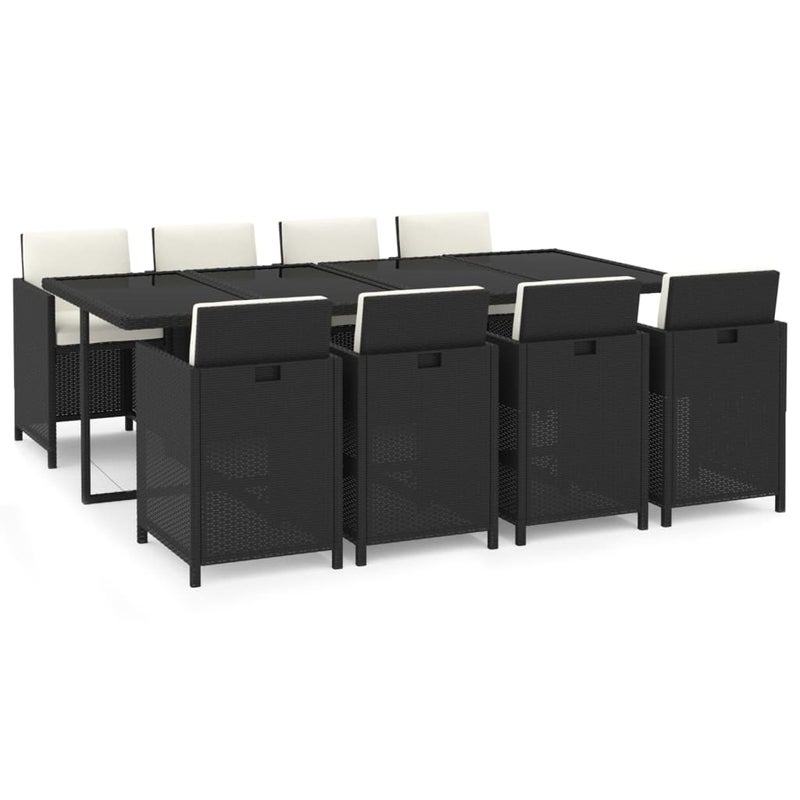 Zestaw Mebli Ogrodowych Czarny Polirattan Stół Krzesła Komplet Mebli Ogrodowych Na Taras Balkon Ogród