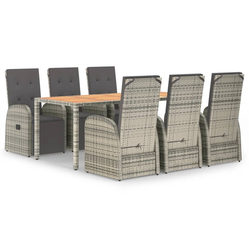 Zestaw Mebli Ogrodowych Stół Krzesła Technorattan Szary Meble Ogrodowe Na Taras Balkon Ogród Do Restauracji