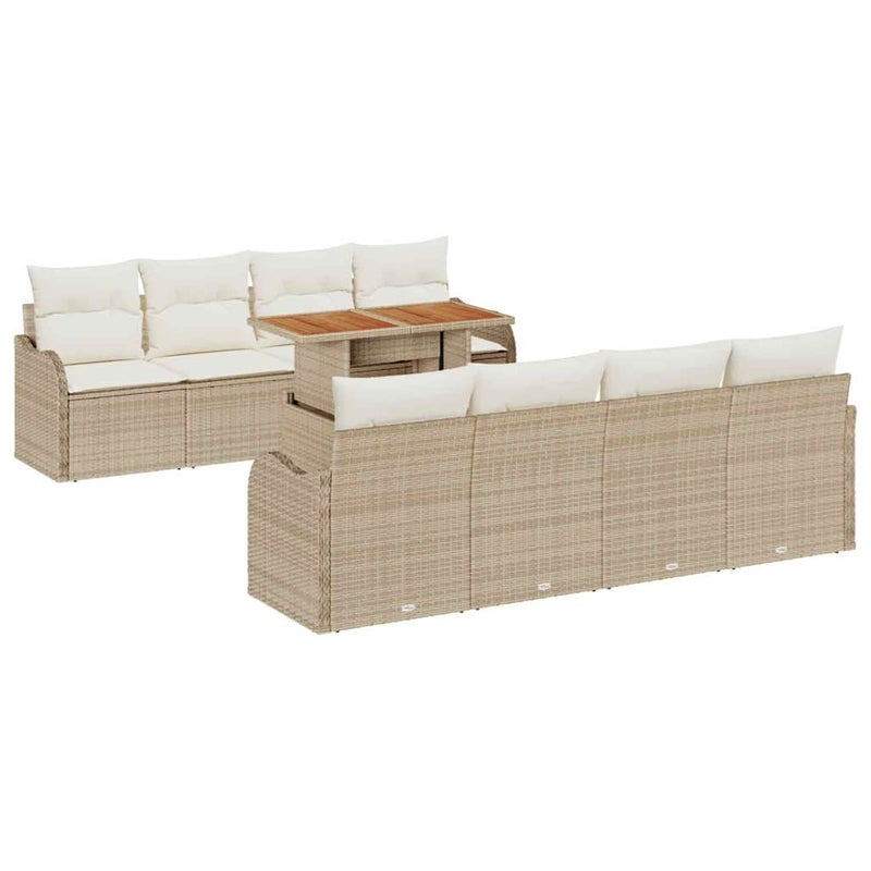Zestaw Mebli Ogrodowych Komplet Wypoczynkowy Beżowy Polirattan Meble Ogrodowe Na Taras Balkon Ogród