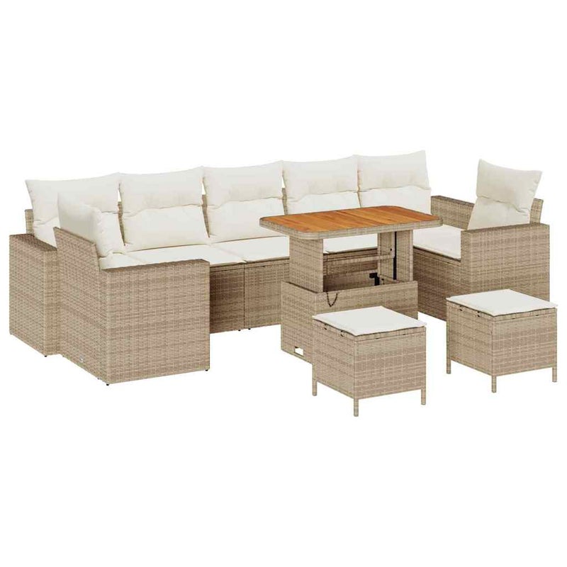 Zestaw Mebli Ogrodowych Komplet Wypoczynkowy Beżowy Polirattan Meble Ogrodowe Na Taras Balkon Ogród