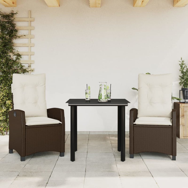 Zestaw Mebli Ogrodowych Brązowy Rattan Stolik Krzesła Meble Ogrodowe Do Restauracji Ogrodu