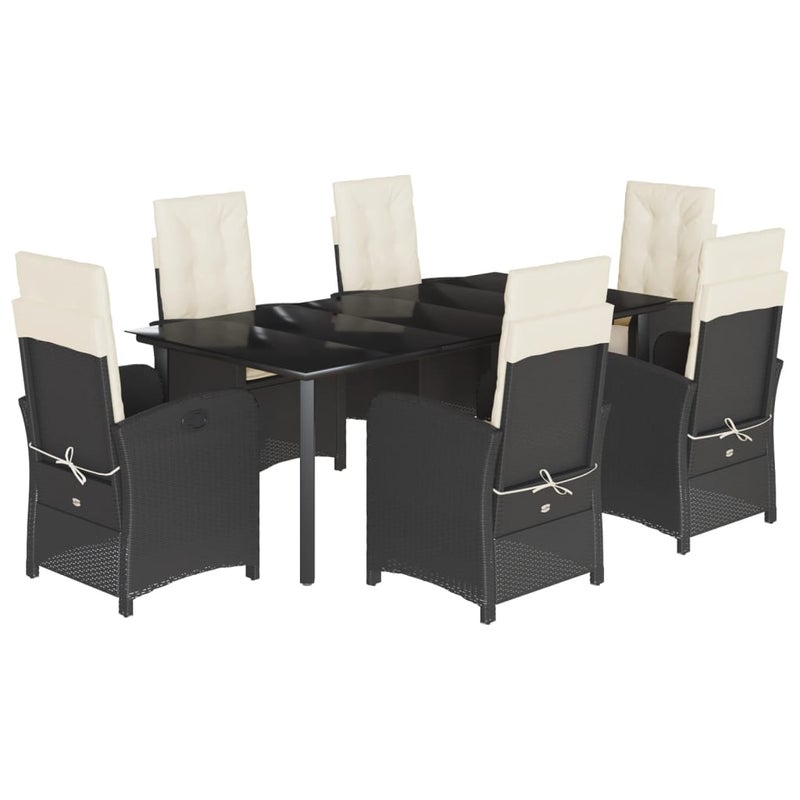 Zestaw Mebli Ogrodowych Czarny Polirattan Stół Krzesła Komplet Mebli Ogrodowych Na Taras Balkon Ogród