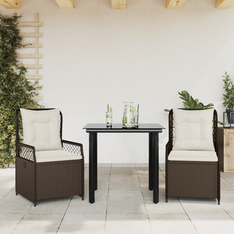 Zestaw Mebli Ogrodowych Brązowy Rattan Stolik Krzesła Meble Ogrodowe Do Restauracji Ogrodu