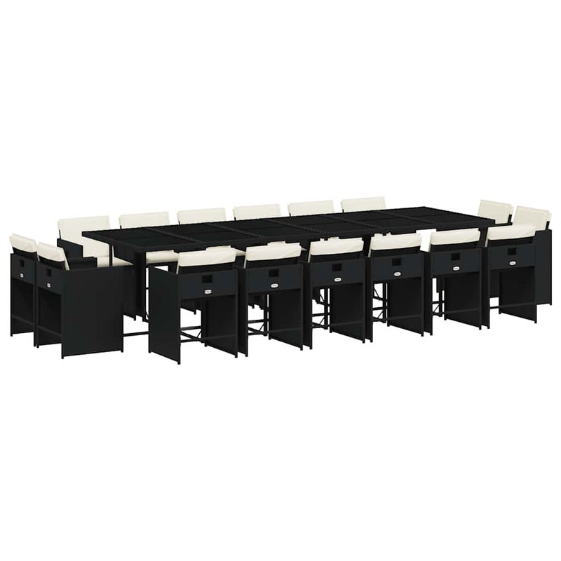 Zestaw Mebli Ogrodowych Czarny Polirattan Stół Krzesła Meble Ogrodowe Na Taras Ogród Balkon