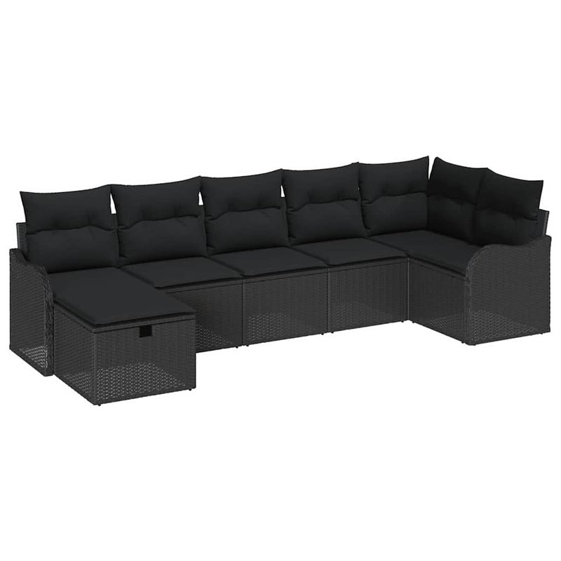 Zestaw Mebli Ogrodowych Czarny Polirattan Komplet Wypoczynkowy Meble Ogrodowe Na Taras Balkon Ogród
