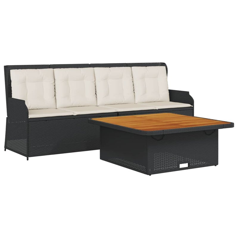 Zestaw Mebli Ogrodowych Czarny Polirattan Komplet Wypoczynkowy Meble Ogrodowe Na Taras Balkon Ogród