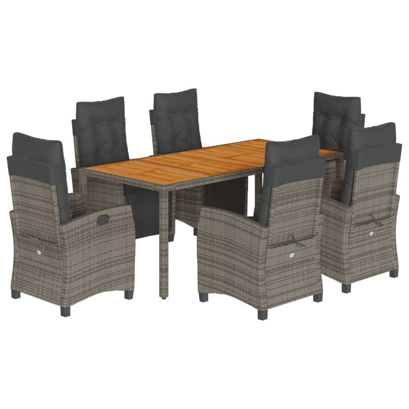 Zestaw Mebli Ogrodowych Stół Krzesła Technorattan Szary Meble Ogrodowe Na Taras Balkon Ogród Do Restauracji