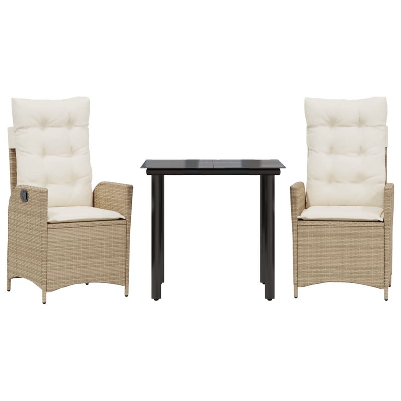 Zestaw Mebli Ogrodowych z Poduszkami Stół Krzesła Meble Ogrodowe Beżowe Na Taras Balkon Ogród Do Restauracji Polirattan