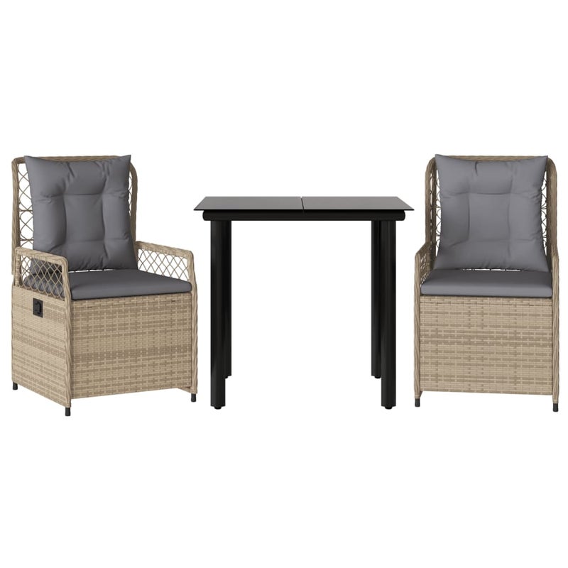 Zestaw Mebli Ogrodowych z Poduszkami Stół Krzesła Meble Ogrodowe Beżowe Na Taras Balkon Ogród Do Restauracji Polirattan