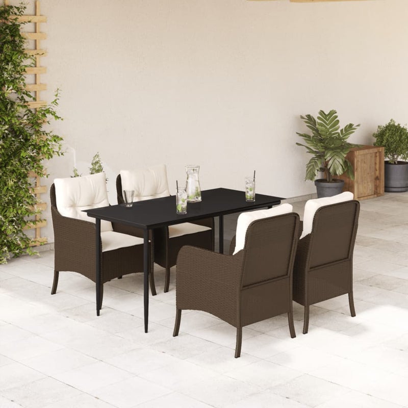 Zestaw Mebli Ogrodowych Brązowy Rattan Stolik Krzesła Meble Ogrodowe Do Restauracji Ogrodu