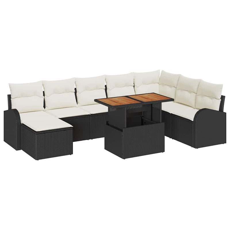 Zestaw Mebli Ogrodowych Czarny Polirattan Komplet Wypoczynkowy Meble Ogrodowe Na Taras Balkon Ogród