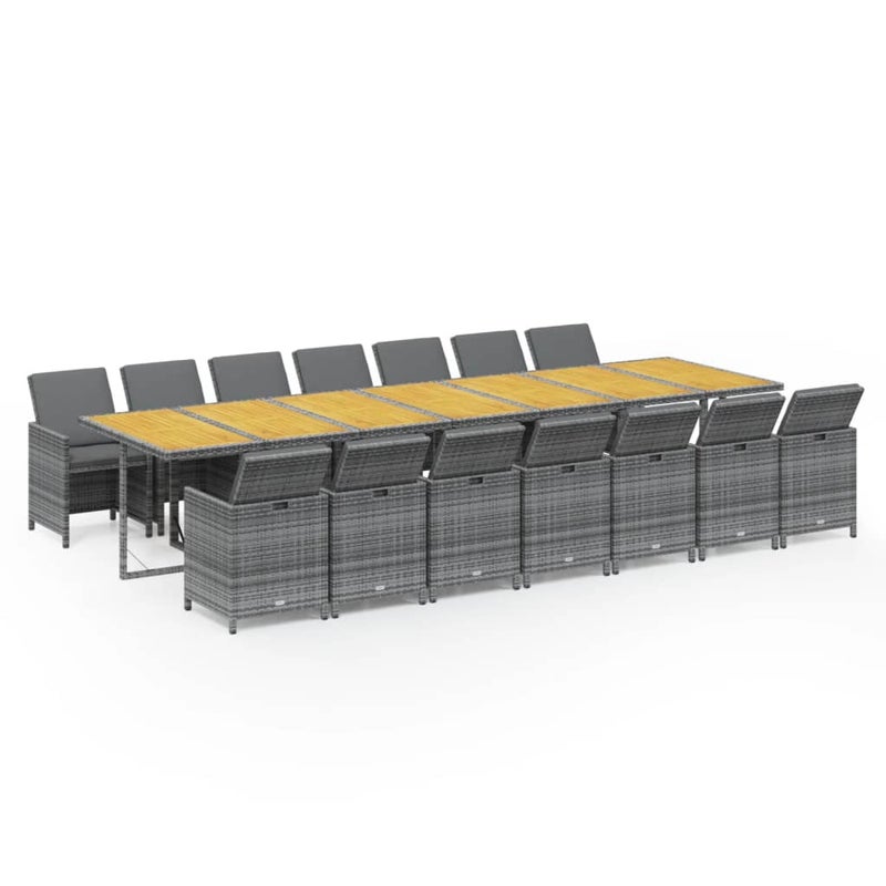 Zestaw Mebli Ogrodowych Stół Krzesła Technorattan Szary Meble Ogrodowe Na Taras Balkon Ogród Do Restauracji