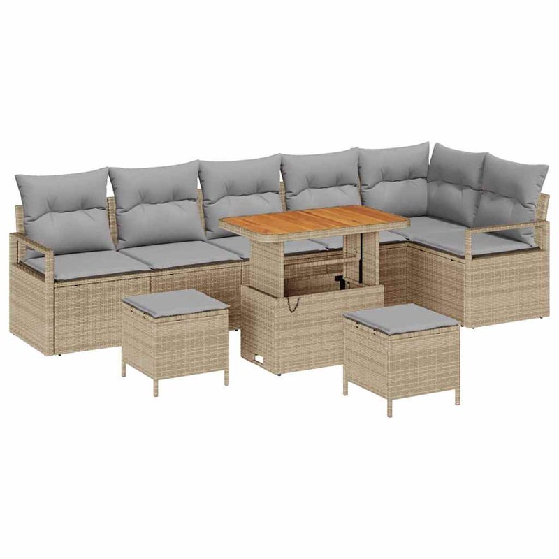 Zestaw Mebli Ogrodowych Komplet Wypoczynkowy Beżowy Polirattan Meble Ogrodowe Na Taras Balkon Ogród