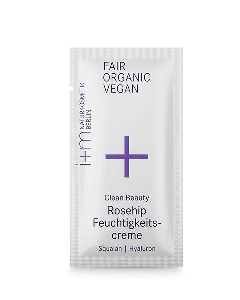 CLEAN BEAUTY Krem nawilżający z dziką różą, skwalanem i kwasem hialuronowym 2 ml i+m Naturkosmetik Berlin
