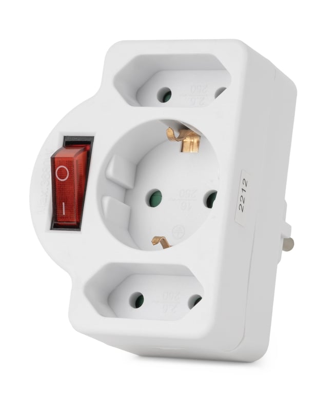 Entac EPAG-1EE2E-SW adapter wtyczek zasilających Typu F Typ C + typ F Biały