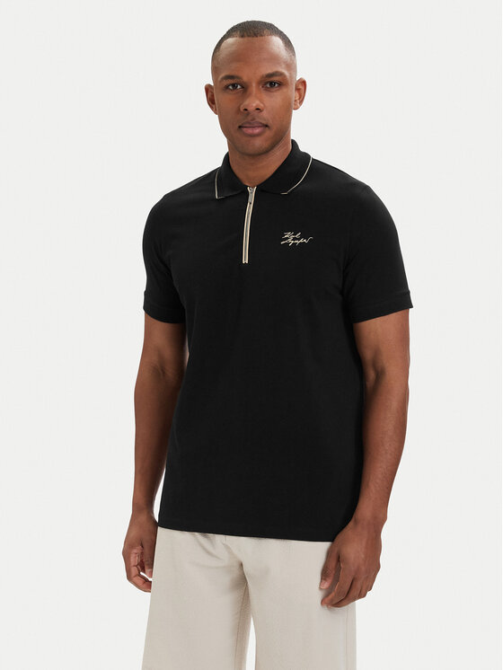 KARL LAGERFELD Polo 745021 562221 Czarny Regular Fit