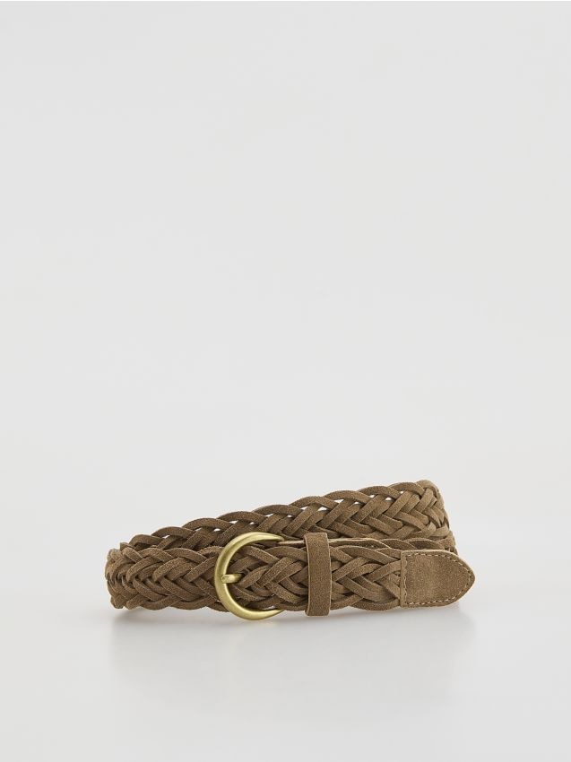 Reserved - Zamszowy pasek - beżowy