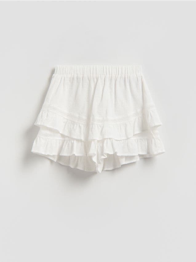 Reserved - Szorty imitujące spódnicę - biały
