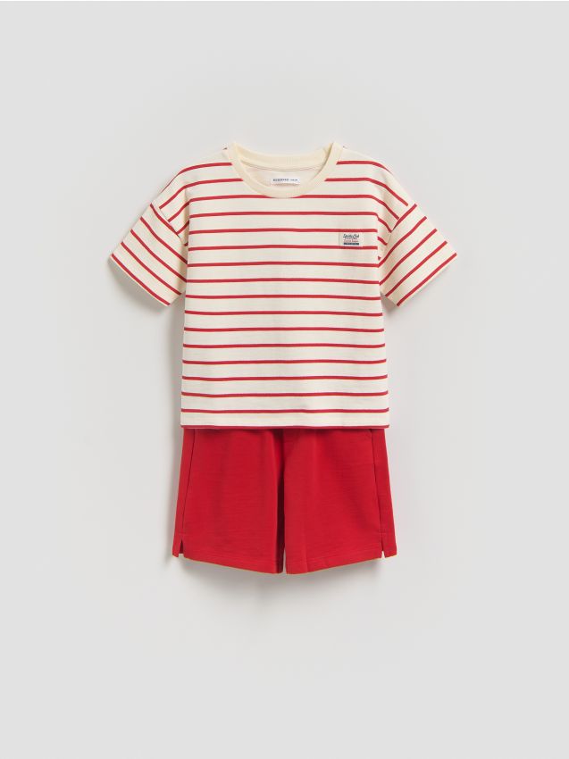 Reserved - Bawełniany komplet - czerwony