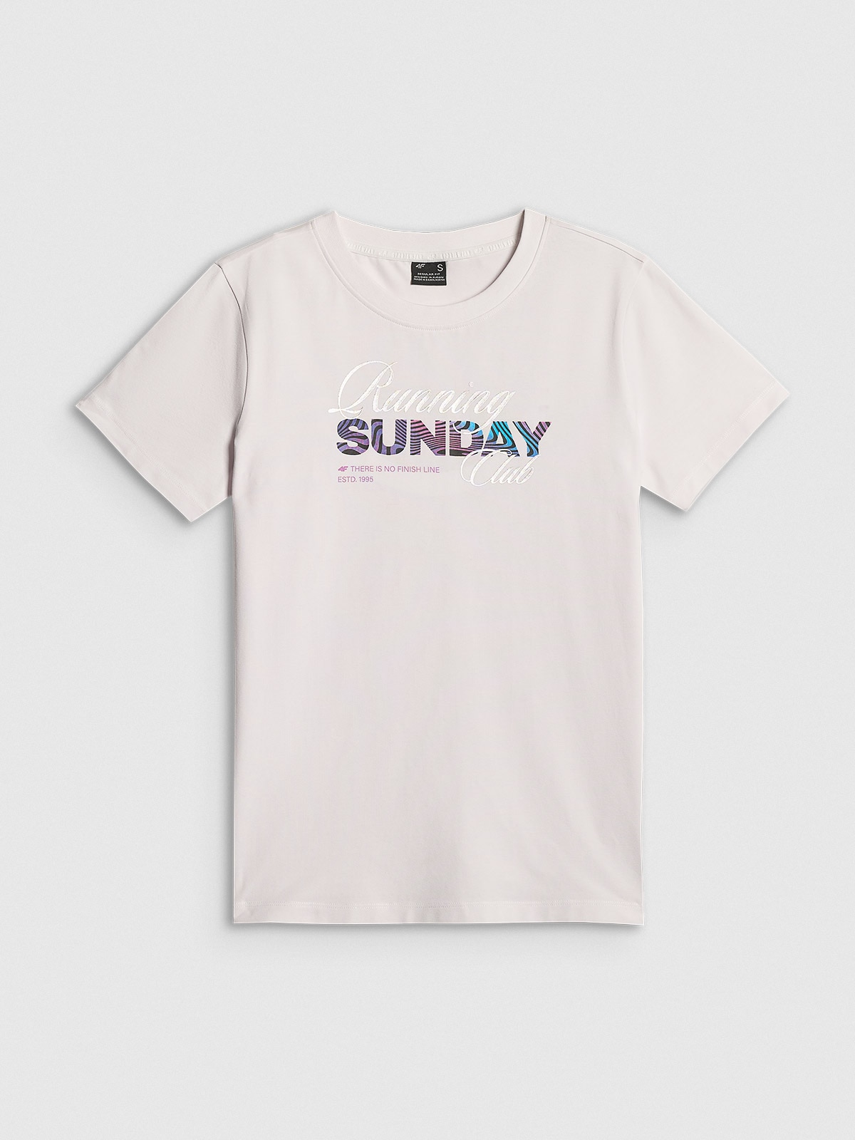 4F T-shirt regular z nadrukiem damski - biały XXL