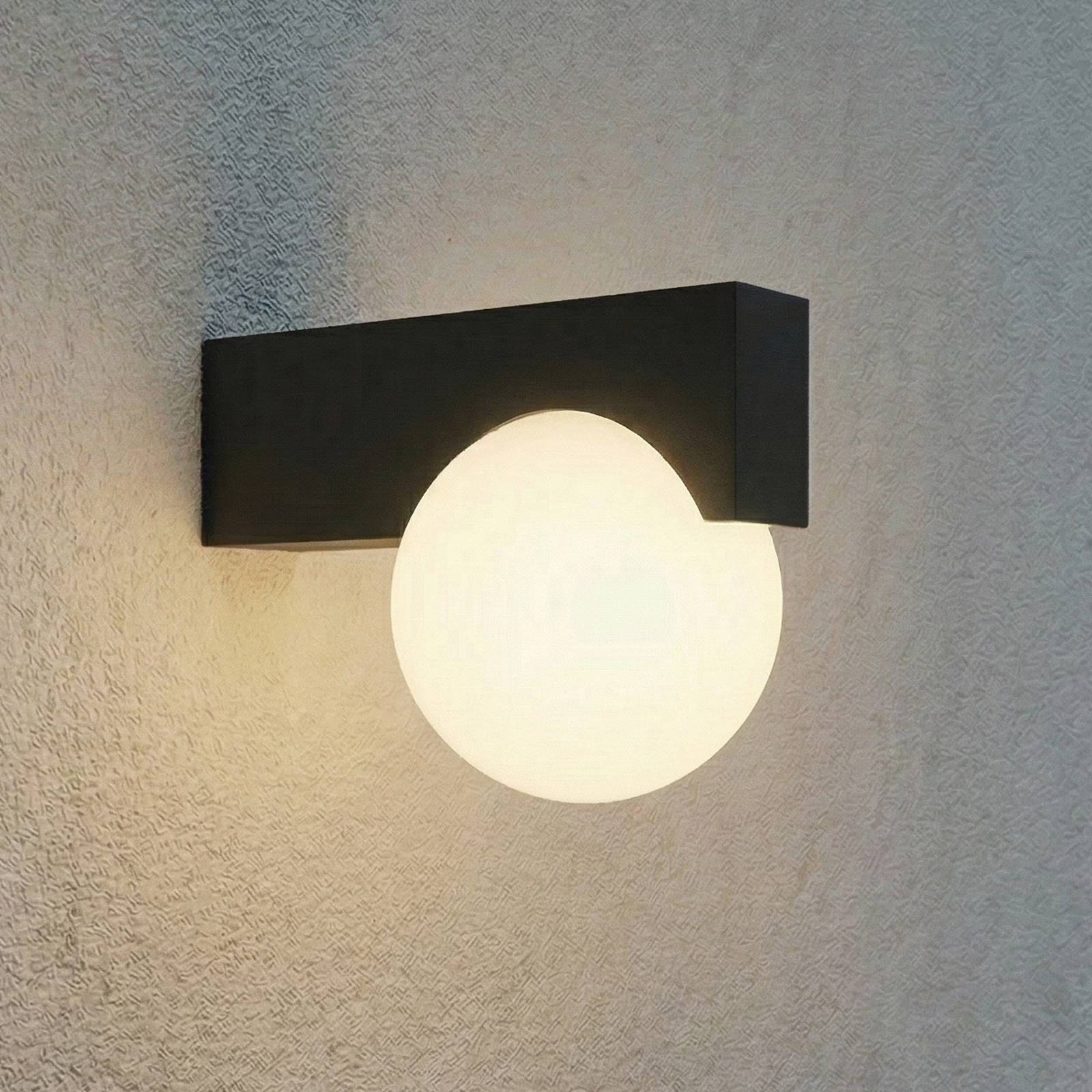 Kinkiet zewnętrzny LED Vijon Lucande, czarny, aluminium, nowoczesny