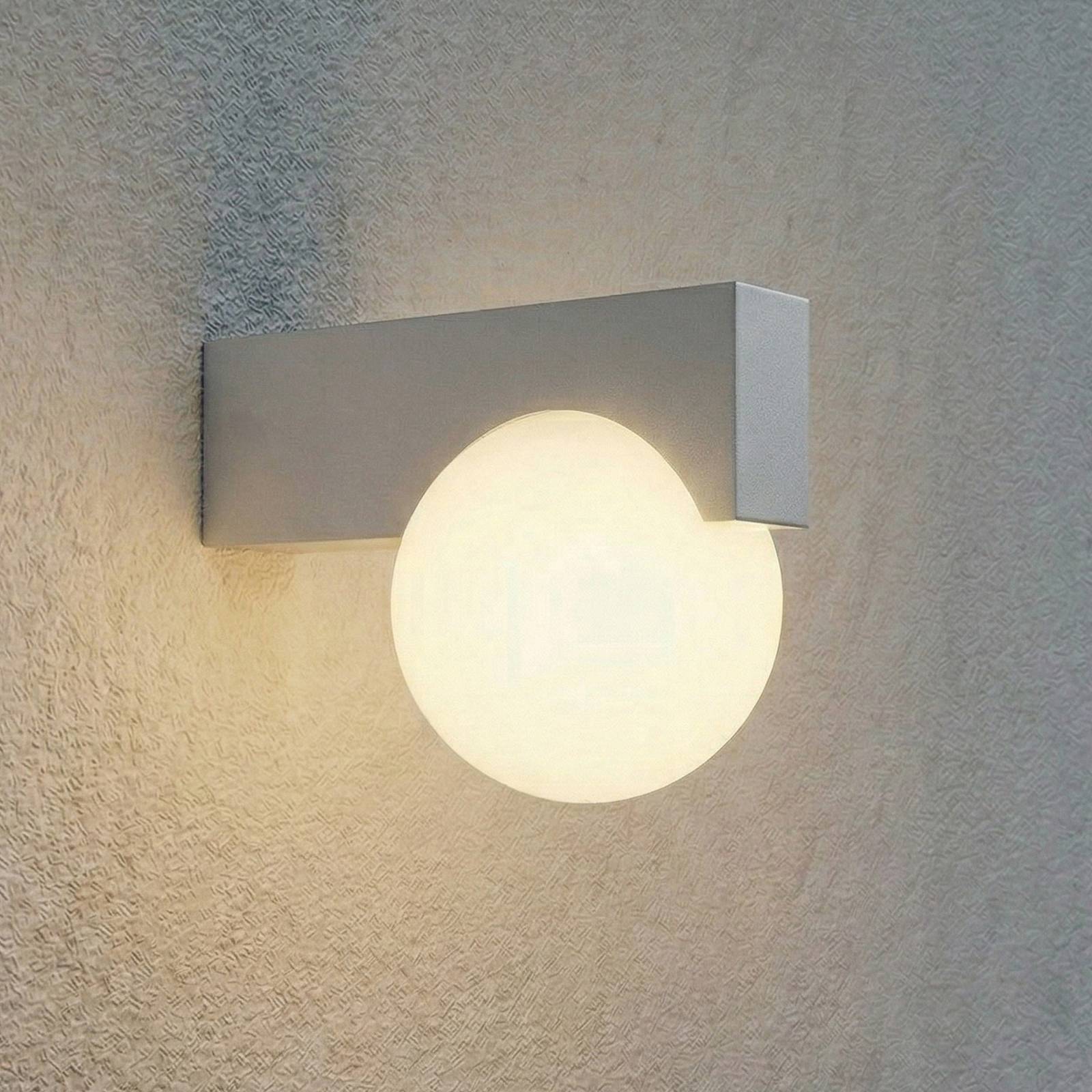Kinkiet zewnętrzny LED Vijon Lucande, aluminiowy / szary / cynkowy, aluminium, nowoczesny