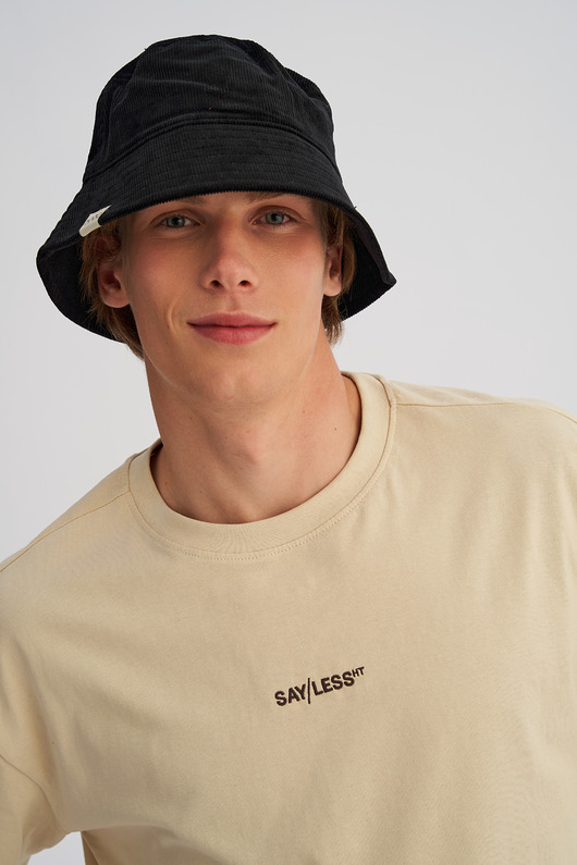 Sztruksowy kapelusz bucket czarny