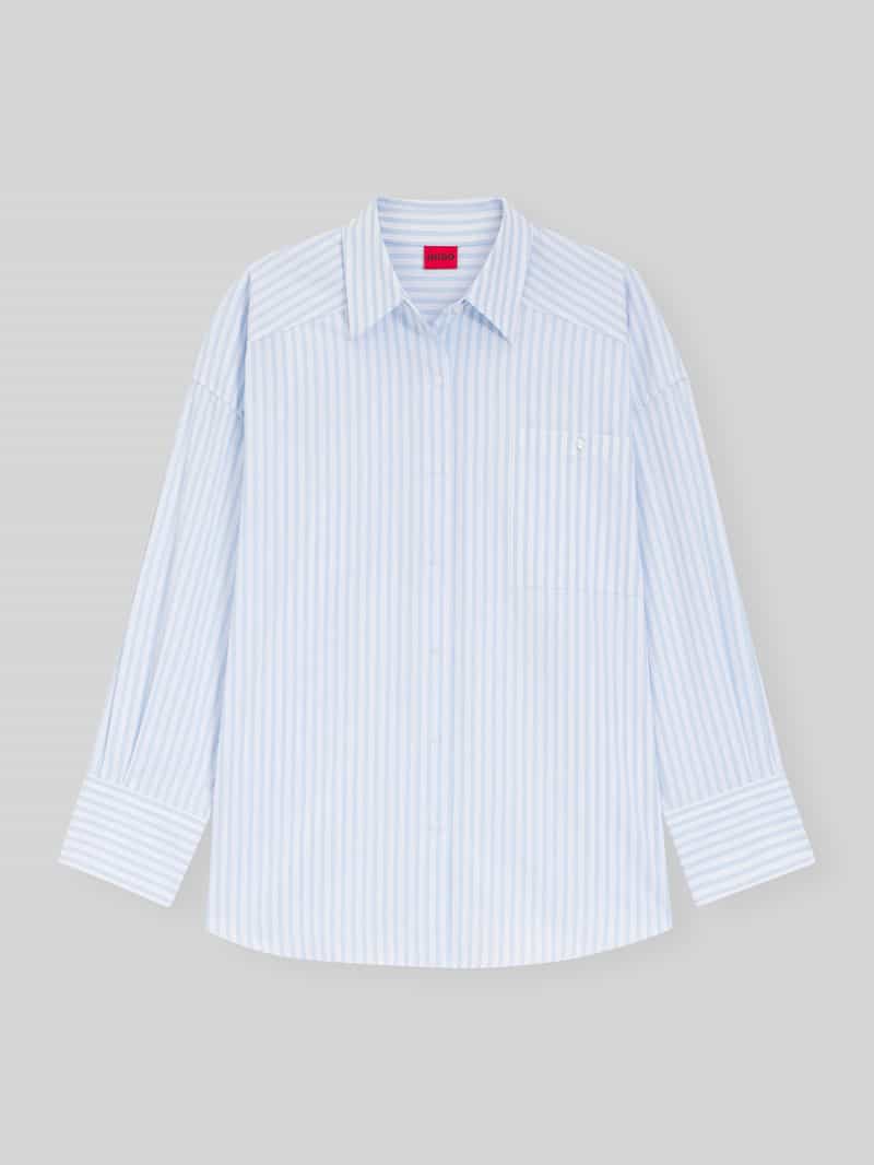 Bluzka z długim rękawem o kroju oversized z czystej bawełny