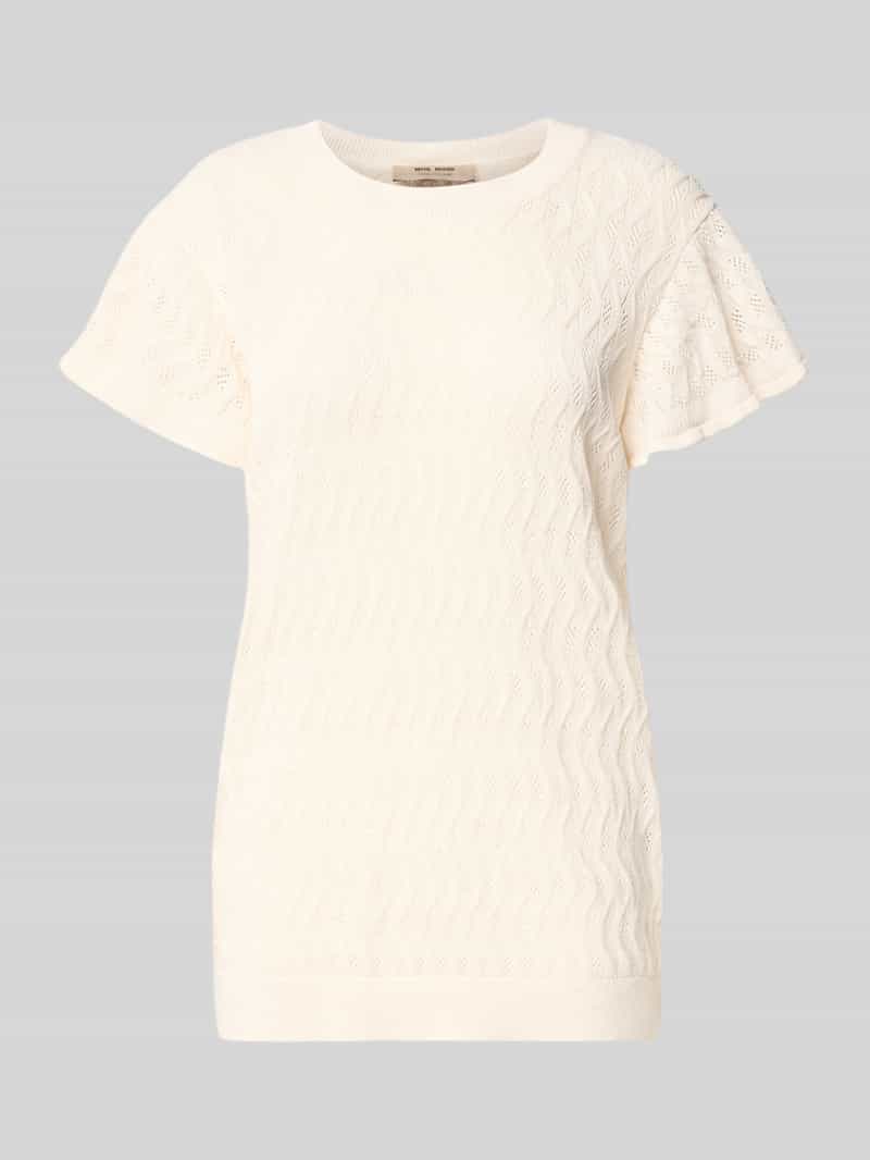 Koszulka z dzianiny z haftem angielskim model 'Ganna'