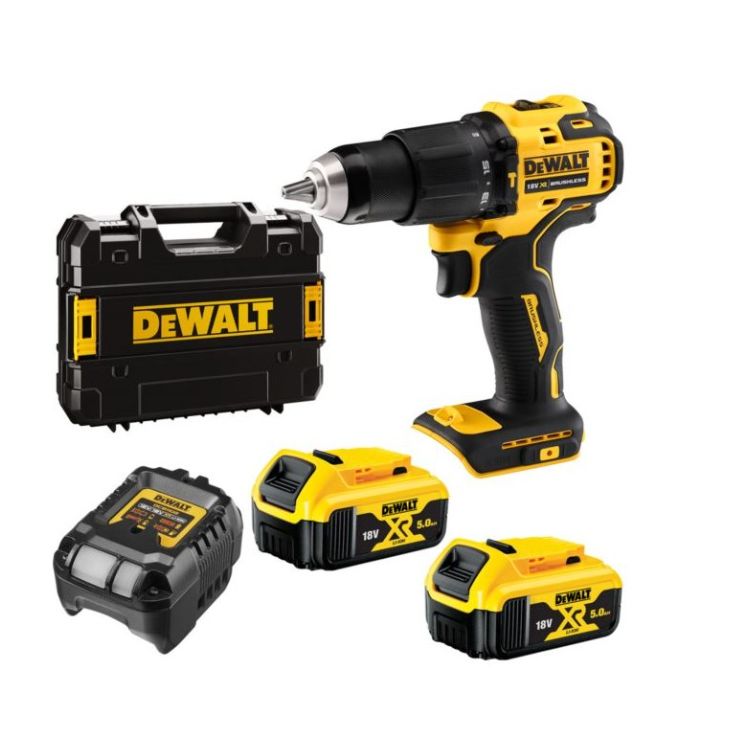 Dewalt Wkrętarka udarowa 18v dcd709p2t 65nm 2x5,0ah bl tstak