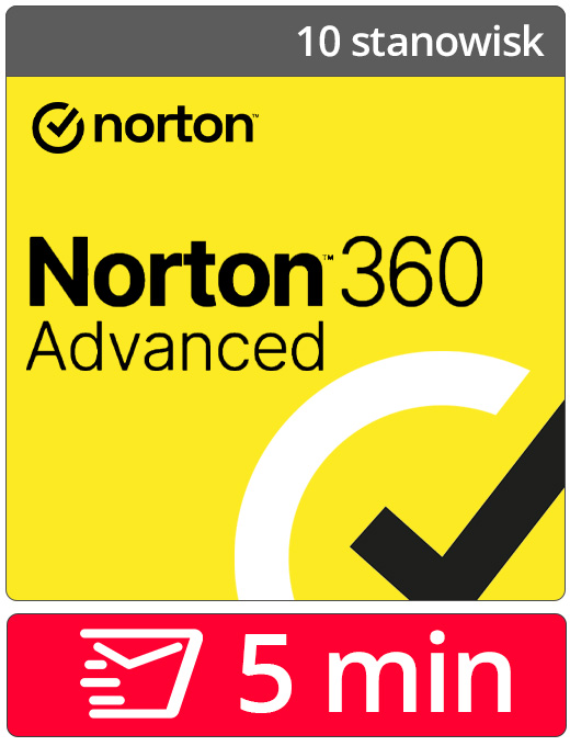 Norton 360 Advanced 2026 (10 stanowisk, odnowienie na 12 miesięcy)