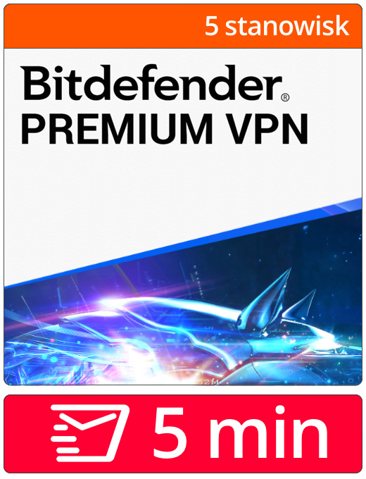 Bitdefender Premium VPN (5 stanowisk, 12 miesięcy)