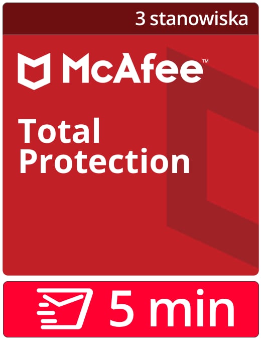McAfee Total Protection 2026 (3 stanowiska, odnowienie na 12 miesięcy)