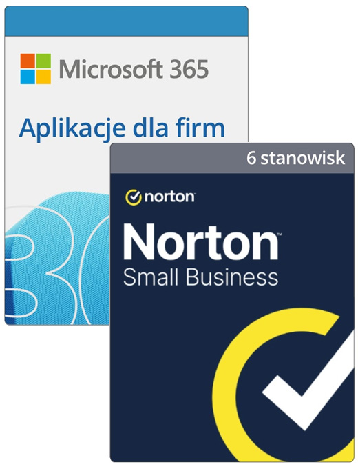 Microsoft 365 Aplikacje Dla Firm (subskrypcja na 12 miesięcy) + Norton Small Business 2026 (6 stanowisk, 12 miesięcy)
