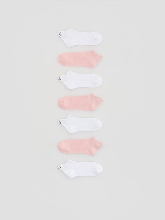 Reserved - Skarpetki z zapiętkiem 7 pack - biały