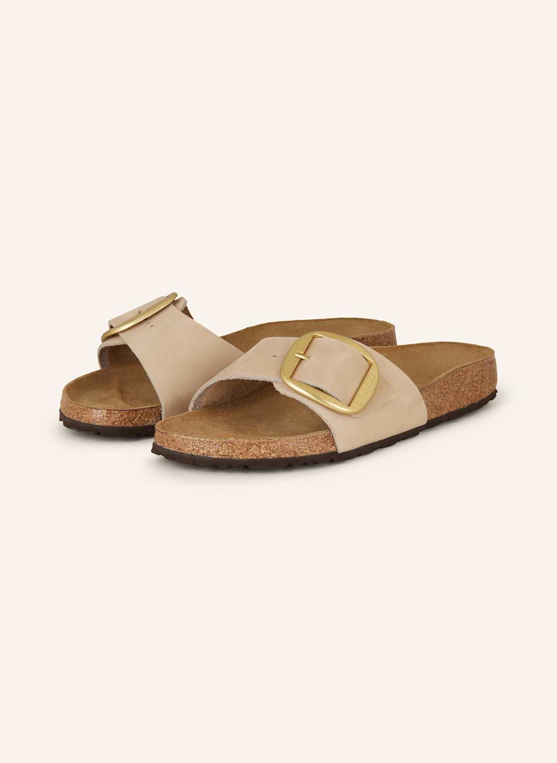 Birkenstock Klapki Madrid Big Buckle beige