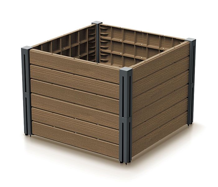 Prosperplast warzywniak-rabata ogrodowa base planet 61,8x61,8x46cm brąz