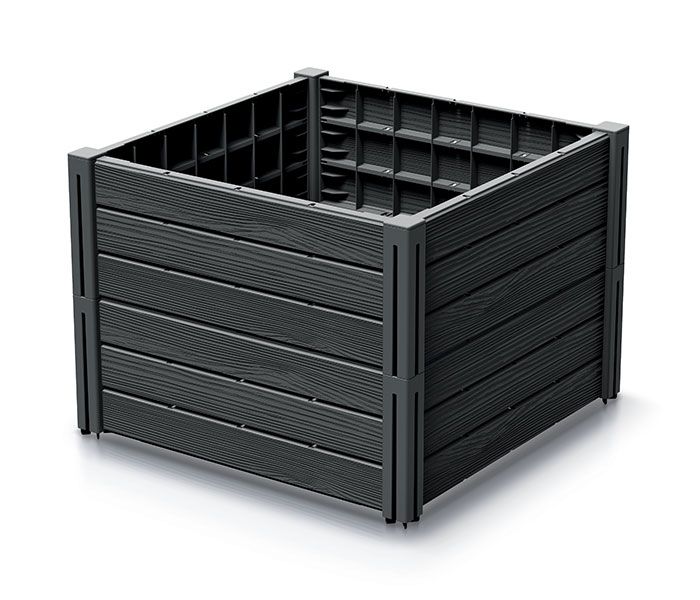 Prosperplast warzywniak-rabata ogrodowa base planet 61,8x61,8x46cm antracyt