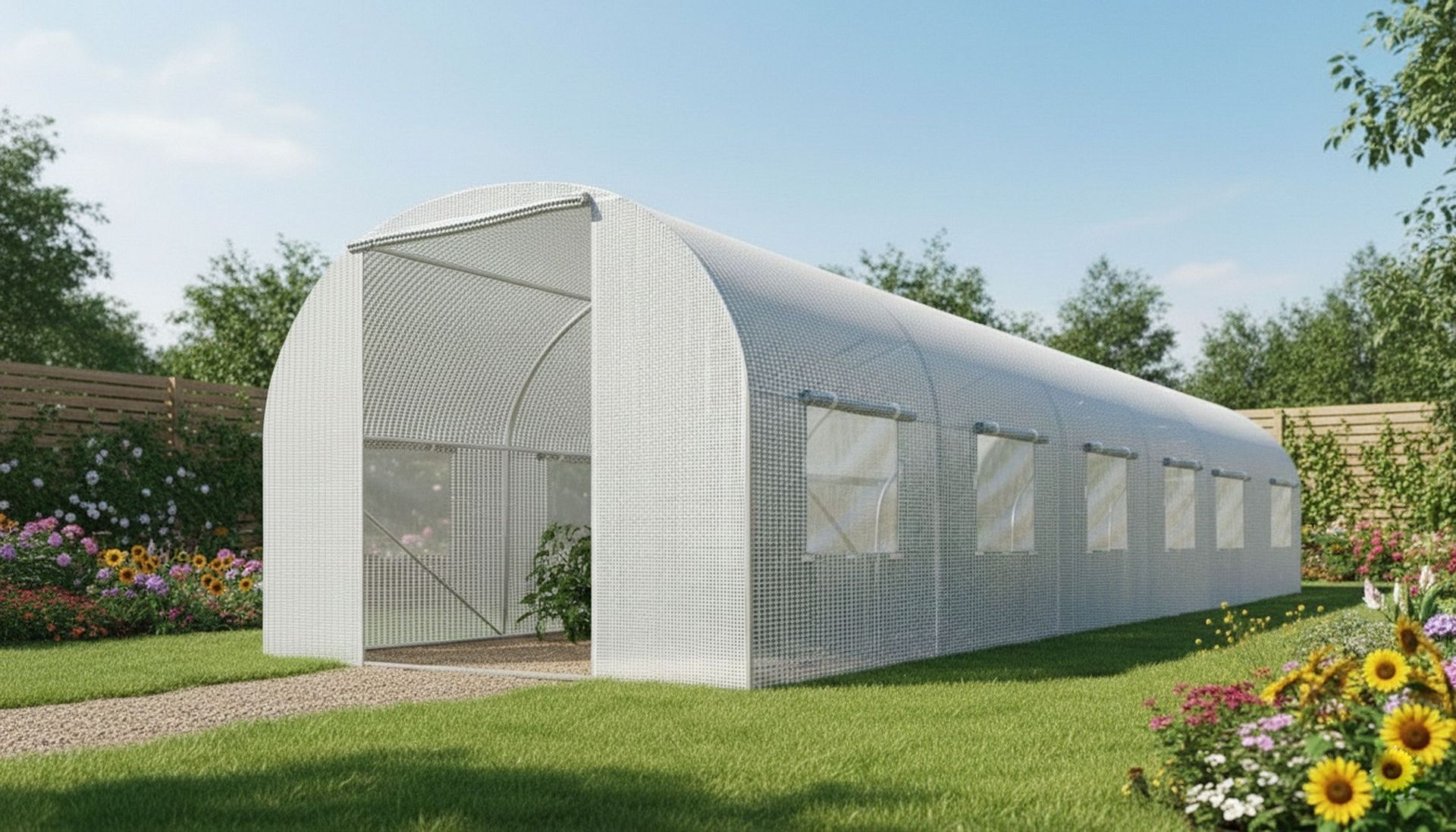 AWTOOLS Szklarnia ogrodowa tunel biała 3x6x2m