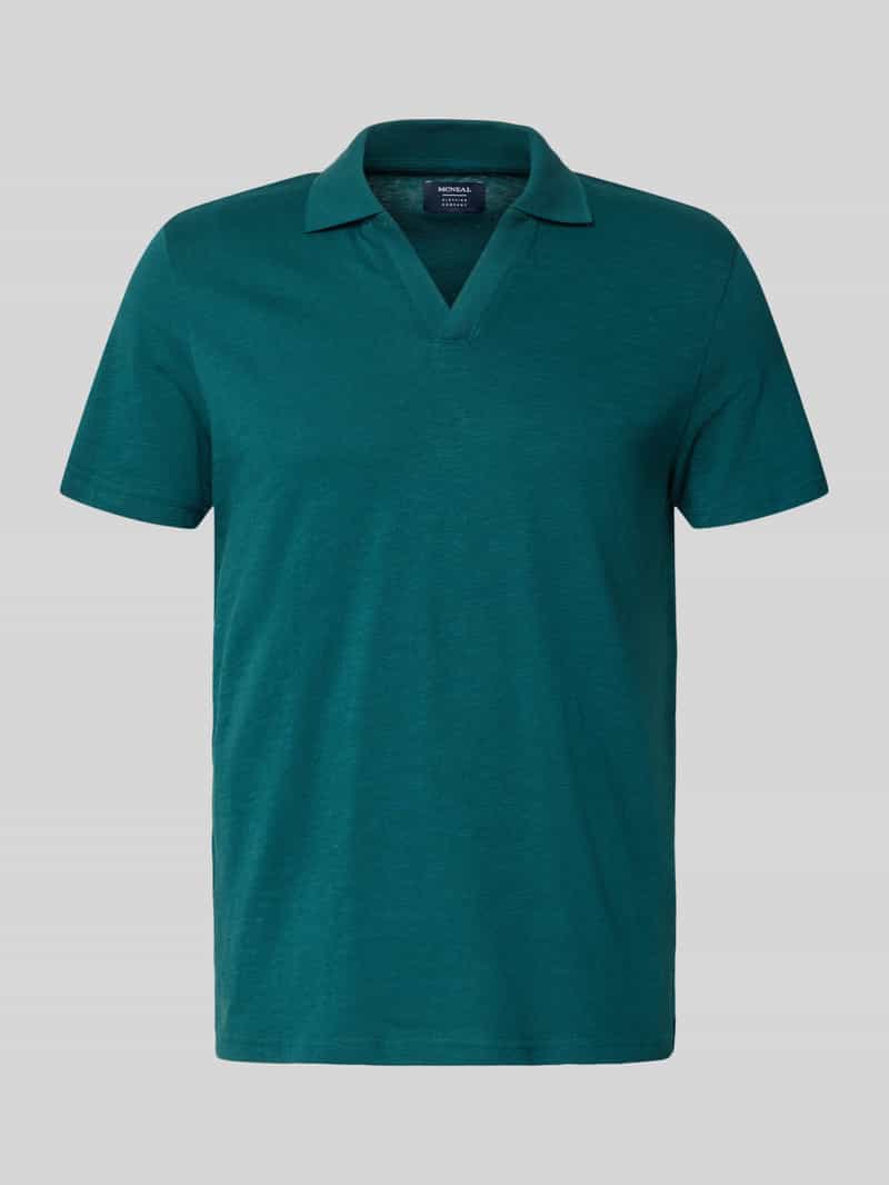 Koszulka polo w kroju slim fit z dekoltem w serek