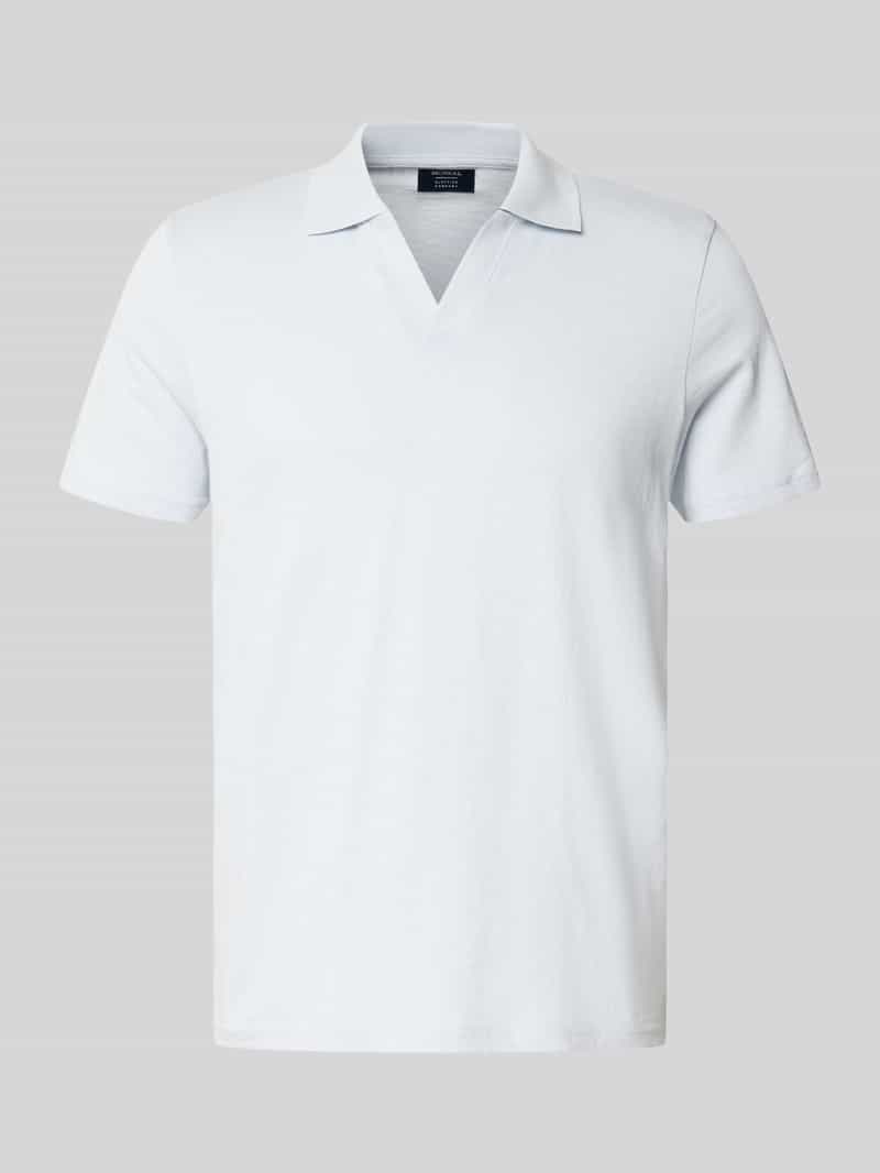 Koszulka polo w kroju slim fit z dekoltem w serek