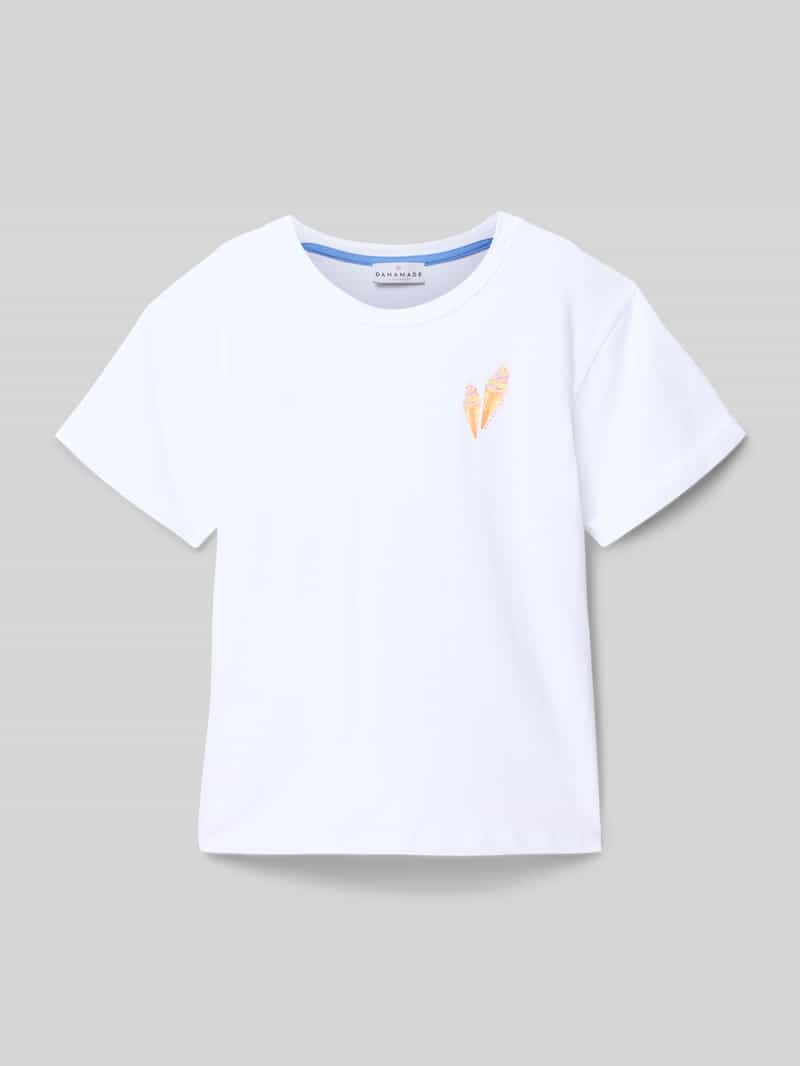 T-shirt z nadrukiem i okrągłym dekoltem