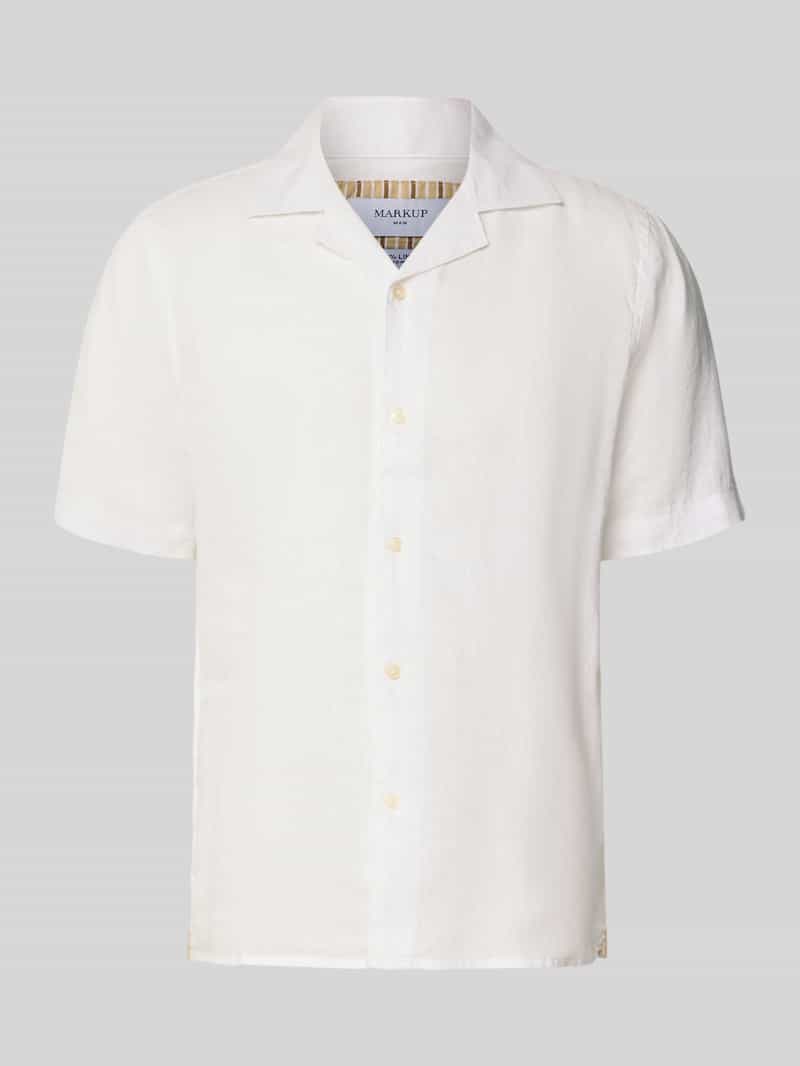 Koszula casual z lnu o kroju modern fit model 'CAMICIA'